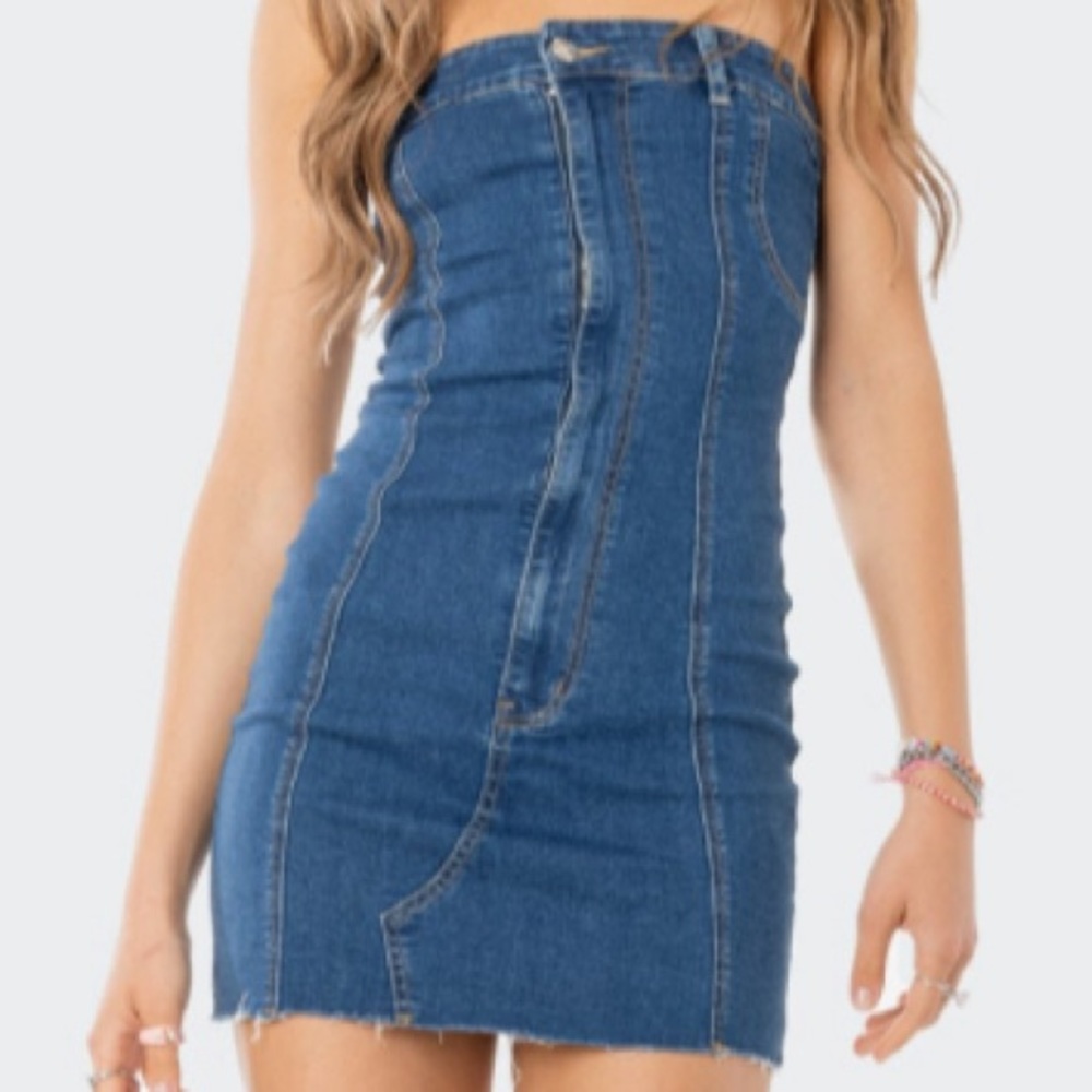 Denim mini dress